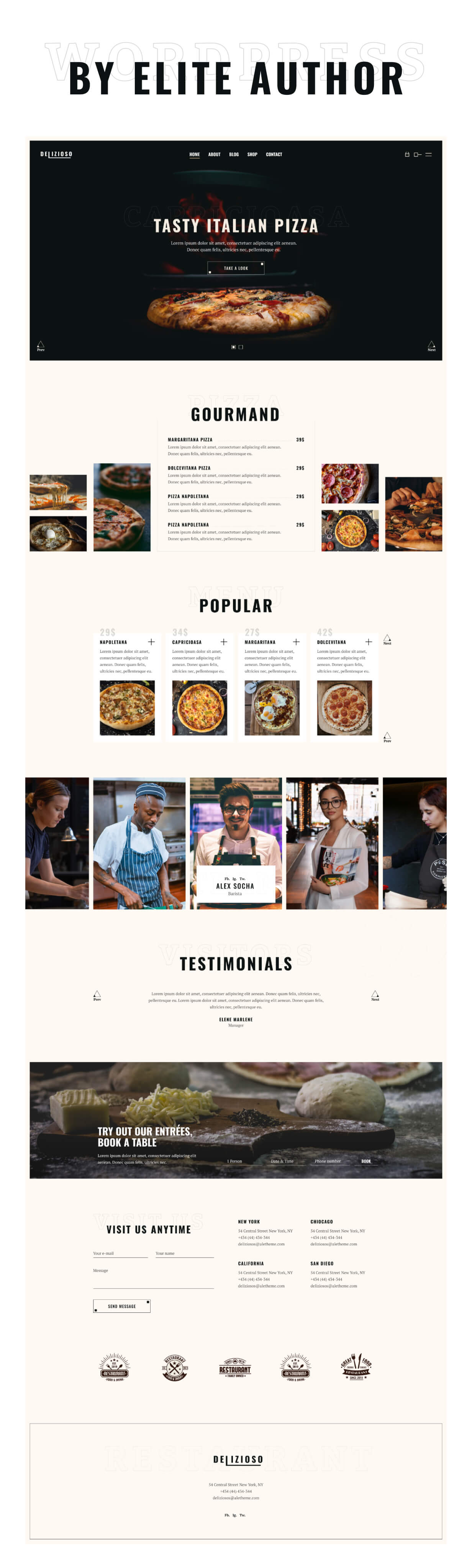 Delizioso Restaurant Responsive WordPress Theme - 1